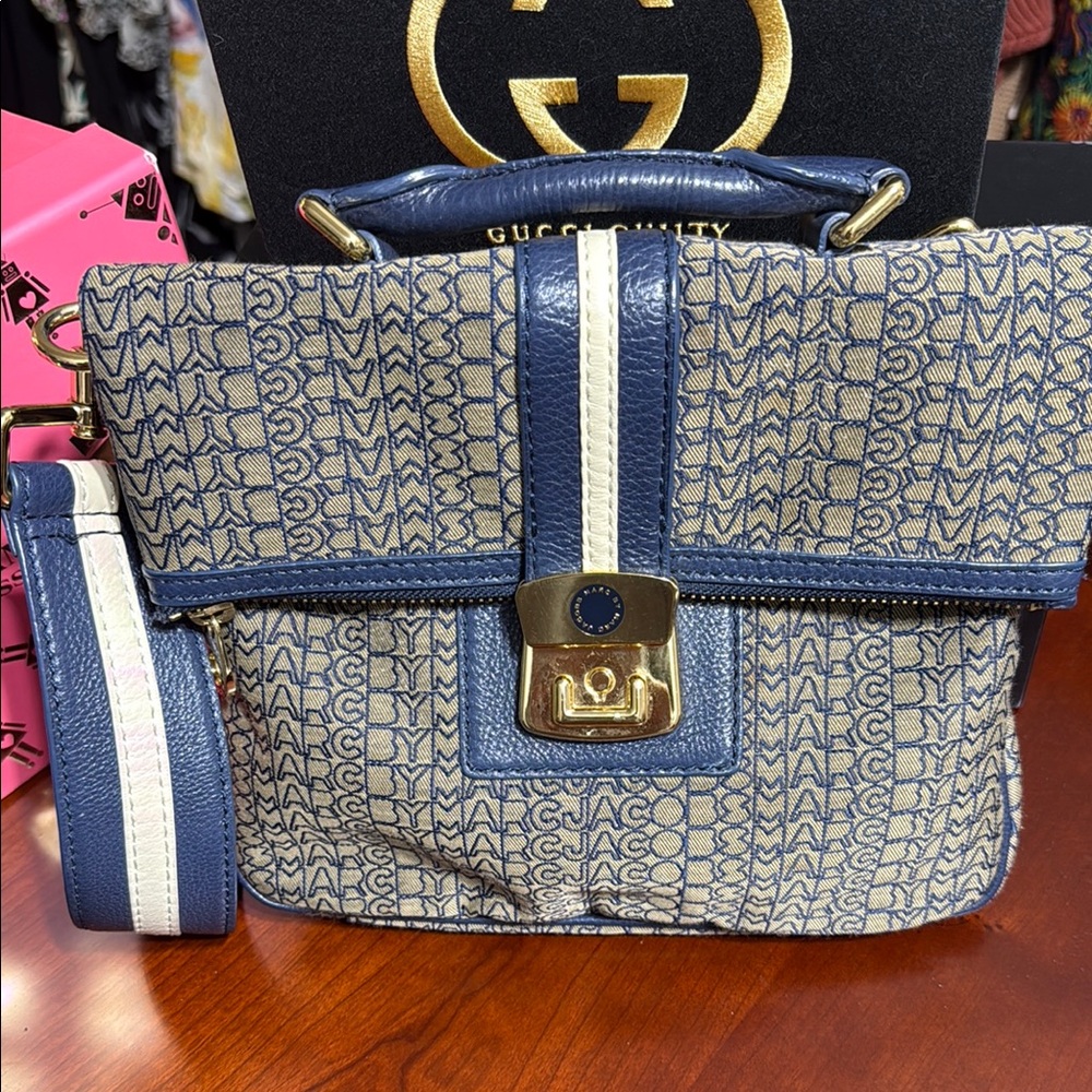 Marc Jacobs Blue and Cream Women's Bag